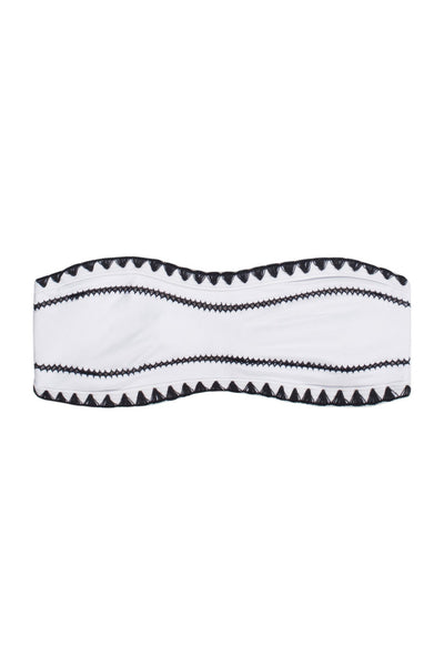 The Babe Bandeau Top (Blanc/Noir)