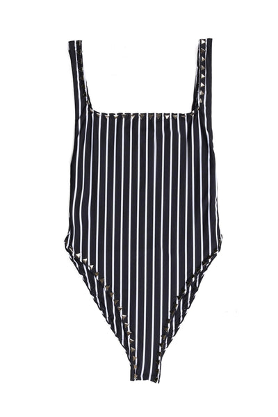 The Goddess One Piece (Stripe Noir & Blanc)