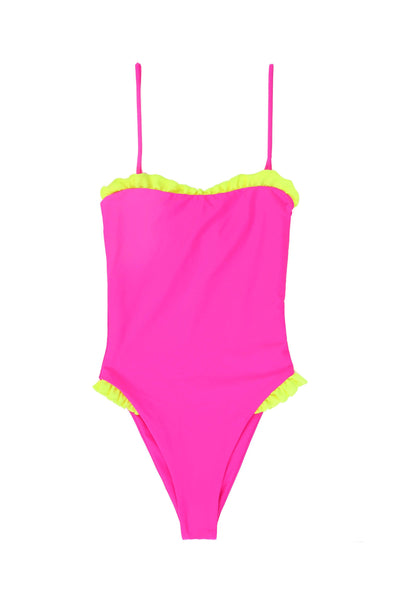 The Pin-Up One Piece (Neon Pink/Neon Yellow)