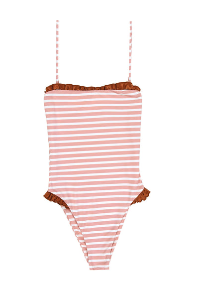 The Pin-Up One Piece (Pink Stripe/Rust)