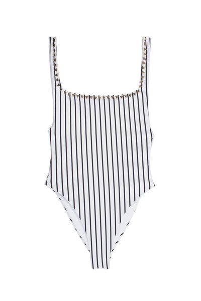 The Goddess One Piece (Stripe Blanc & Noir)