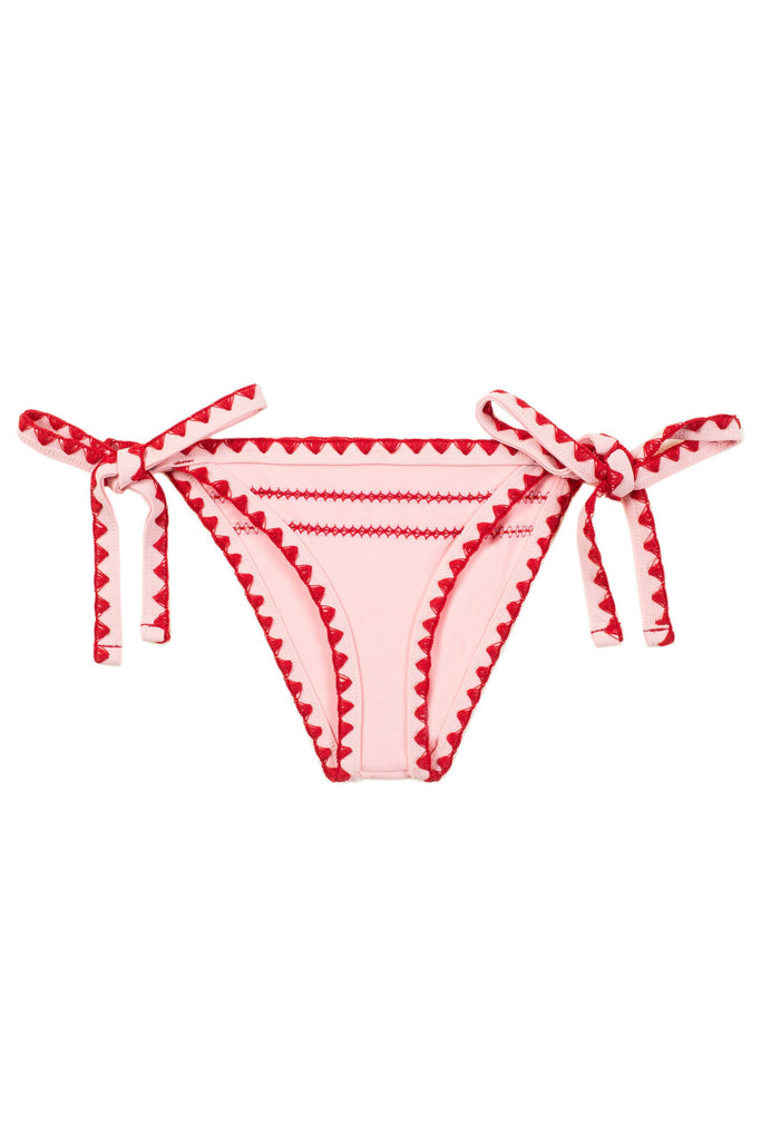 THETEASETIESIDEBOTTOM(PINK/REDSTITCH)