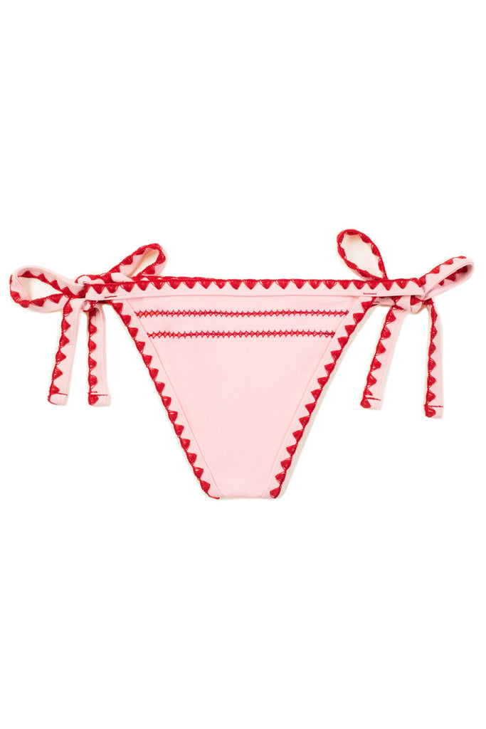 THETEASETIESIDEBOTTOM(PINK/REDSTITCH)